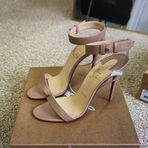 DKNY Nude Ankle Strap Heels